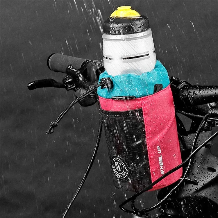 WHEEL UP SH006 Bike Handlebar Stem Bag Bicycle Water Bottle Holder Bag Shoulder Bag No Screws Installation Magic Tape Fastener for All Bikes Daily Use Touring Commuting - Black