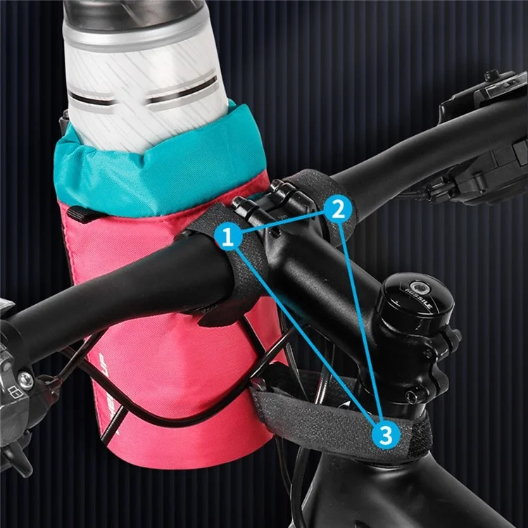 WHEEL UP SH006 Bike Handlebar Stem Bag Bicycle Water Bottle Holder Bag Shoulder Bag No Screws Installation Magic Tape Fastener for All Bikes Daily Use Touring Commuting - Black