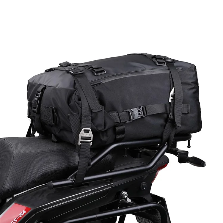 RHINOWALK MT216 30L Super Large Motorcycle Seat Bag Tail Bag Multifunction Motorbike Helmet Storage Bag Dirt Bike Accessories Shoulders Backpack - Black