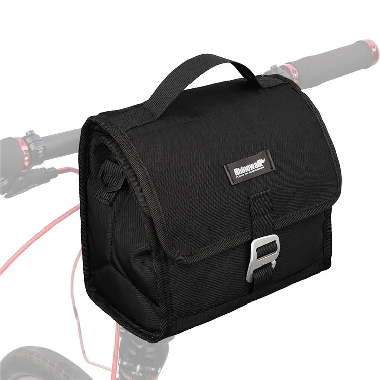 RHINOWALK RK9106 Bike Handlebar Bag Front Frame Bag Cycling Multifunction Shoulder Bag Saddle Bag Handbag with Detachable Shoulder Strap - All Black