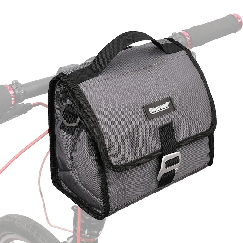 RHINOWALK RK9106 Bike Handlebar Bag Front Frame Bag Cycling Multifunction Shoulder Bag Saddle Bag Handbag with Detachable Shoulder Strap - Grey