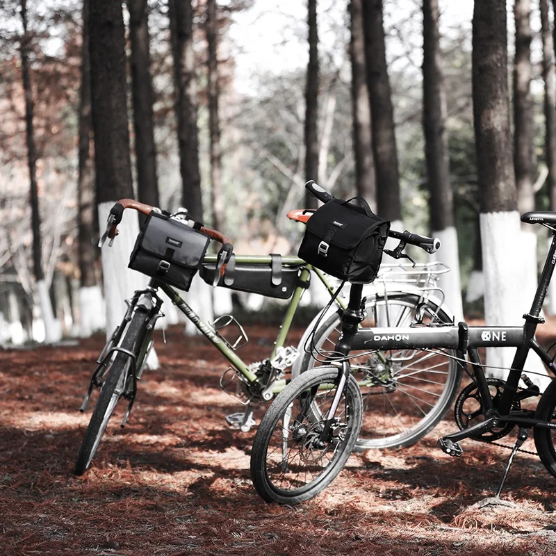 RHINOWALK RK9106 Bike Handlebar Bag Front Frame Bag Cycling Multifunction Shoulder Bag Saddle Bag Handbag with Detachable Shoulder Strap - Grey