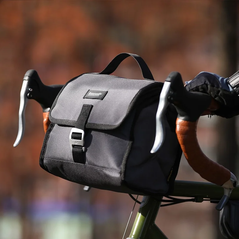 RHINOWALK RK9106 Bike Handlebar Bag Front Frame Bag Cycling Multifunction Shoulder Bag Saddle Bag Handbag with Detachable Shoulder Strap - Grey