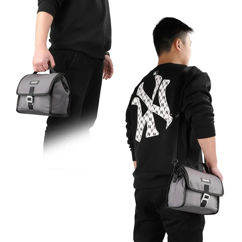 RHINOWALK RK9106 Bike Handlebar Bag Front Frame Bag Cycling Multifunction Shoulder Bag Saddle Bag Handbag with Detachable Shoulder Strap - Grey