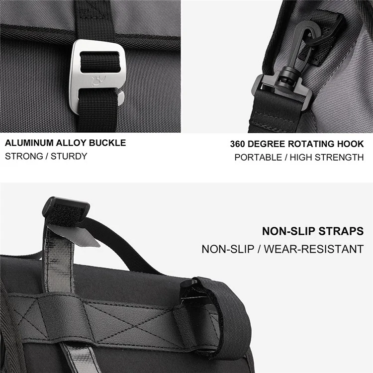 RHINOWALK RK9106 Bolsa de Guidão de Bicicleta Bolsa de Quadro Dianteiro Bolsa Multiuso de Ciclismo Bolsa de Ombro Bolsa de Sela com Alça de Ombro Removível - Verde Exército