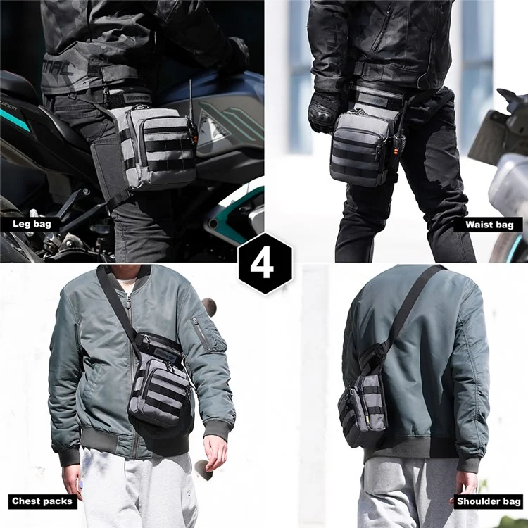 Rhinowalk MT102 Radsportbeutel Multifunktion Tailentasche Brustbeutel Crossbody Outdoor -reisefischerei Wanderfahrrad -hüftbeutel - Grau