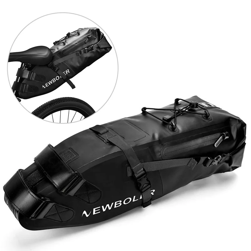 NEWBOLER PAC040 13L Bicycle Water Resistant Bike Saddle Bag Seat Bag Cycling Bag - Black