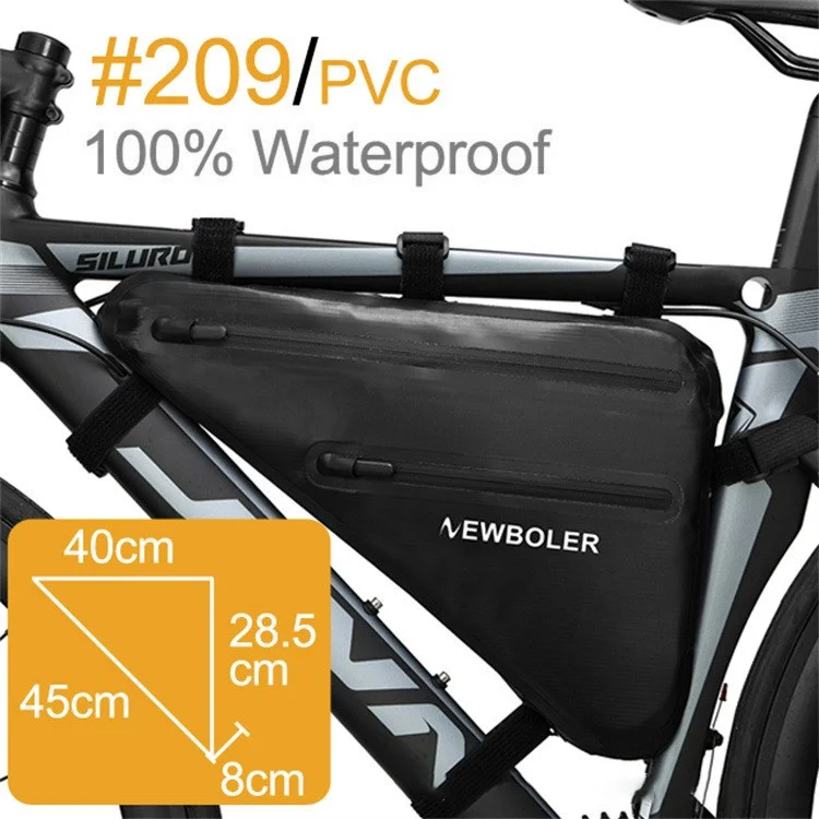 NEWBOLER SAC209 10L Sac de triangle de vélo Sac de tube avant de vélo Sac de cyclisme étanche