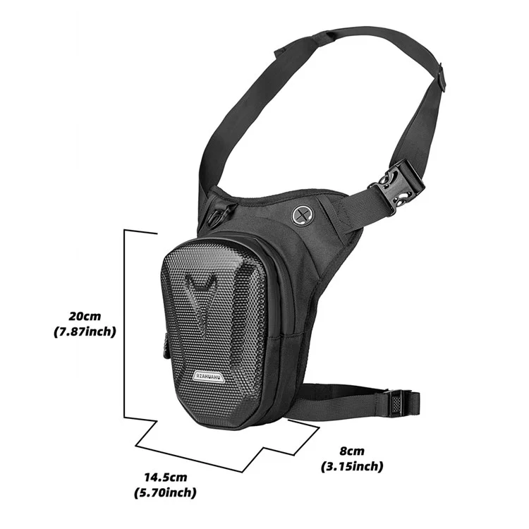 RZAHUAHU Hard Shell Waterproof Motorcycle Riding Cycling Leg Bag Phone Tools Storage Messenger Bag