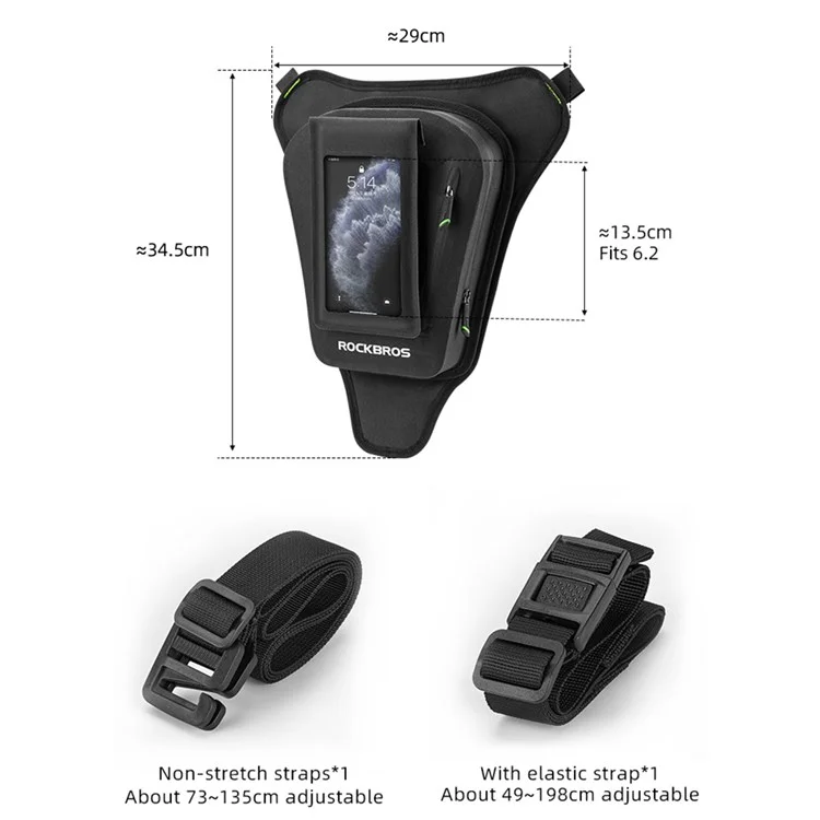 ROCKBROS AS-089 Bolsa Magnética para Tanque de Combustível de Motocicleta Bolsa à Prova d'Água para Telefone com Tela de Toque