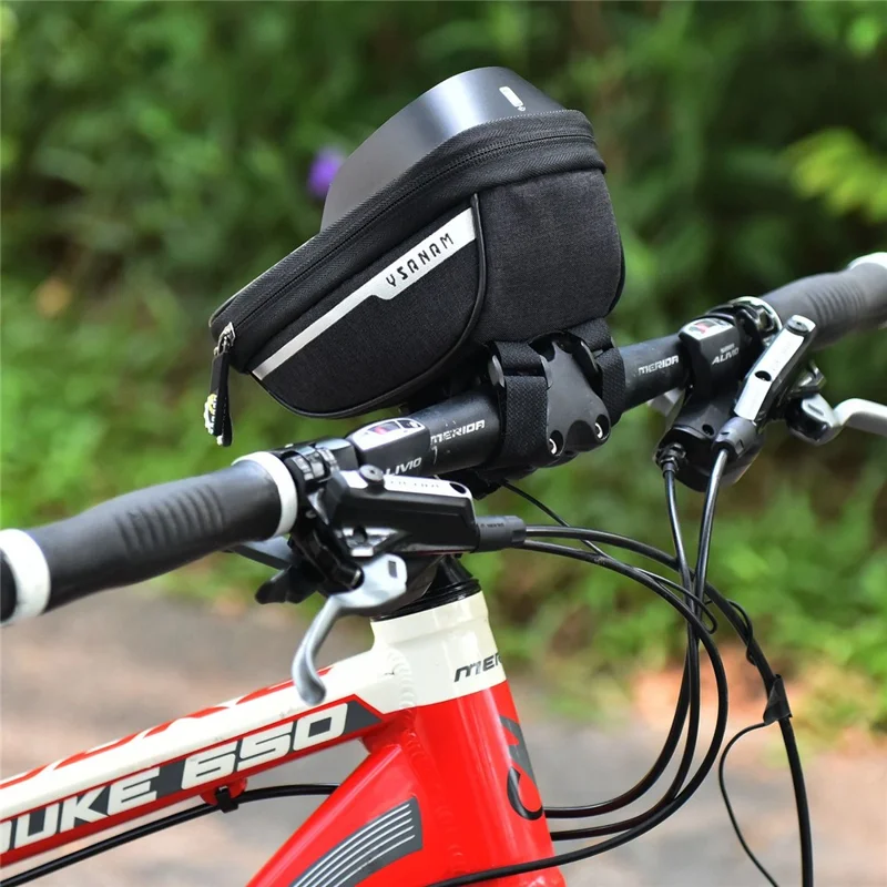 YSANAM YS-10B Bike Bicycle Bag Waterproof Bike Phone Storage Bag Front Frame Top Tube Handlebar Bag with Touch Screen Holder Case