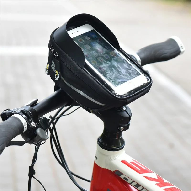 YSANAM YS-10B Bike Bicycle Bag Waterproof Bike Phone Storage Bag Front Frame Top Tube Handlebar Bag with Touch Screen Holder Case