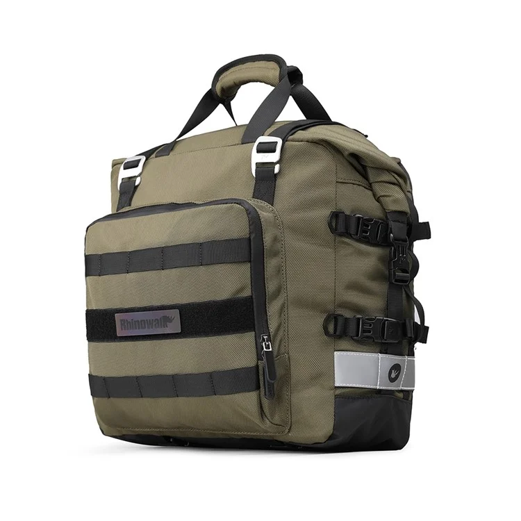 RHINOWALK MT2040 Bolsa lateral de armazenamento rápido para motocicleta 20L Bolsa de bagagem de motocicleta de poliéster - Verde
