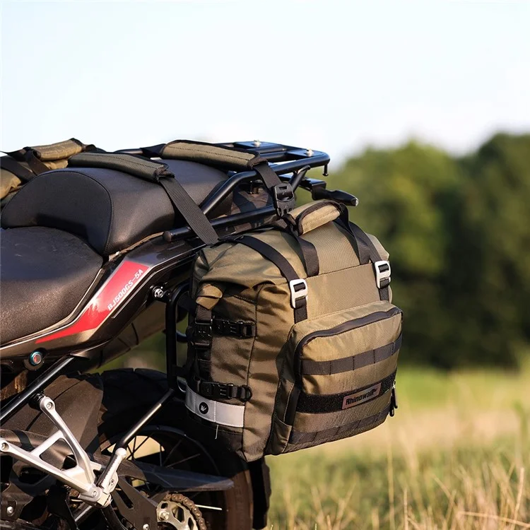 RHINOWALK MT2040 Bolsa lateral de armazenamento rápido para motocicleta 20L Bolsa de bagagem de motocicleta de poliéster - Verde