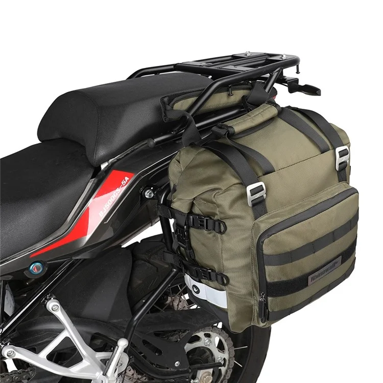 RHINOWALK MT2040 Bolsa lateral de armazenamento rápido para motocicleta 20L Bolsa de bagagem de motocicleta de poliéster - Verde