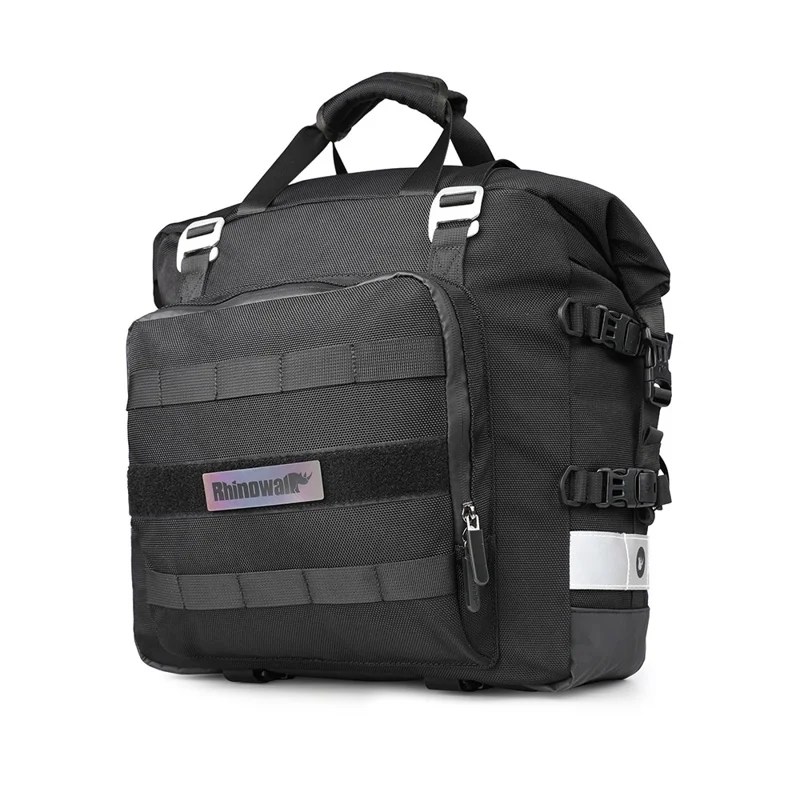 RHINOWALK MT2040 20L Quick Release Motorbike Side Storage Bag Polyester Motorcycle Luggage Pannier Bag - Black
