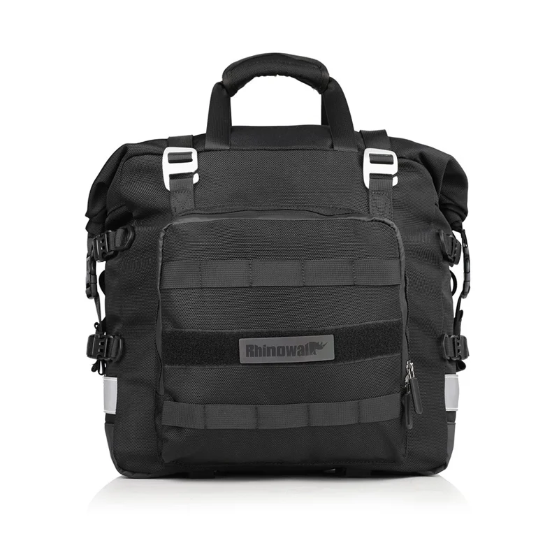 RHINOWALK MT2040 20L Quick Release Motorbike Side Storage Bag Polyester Motorcycle Luggage Pannier Bag - Black