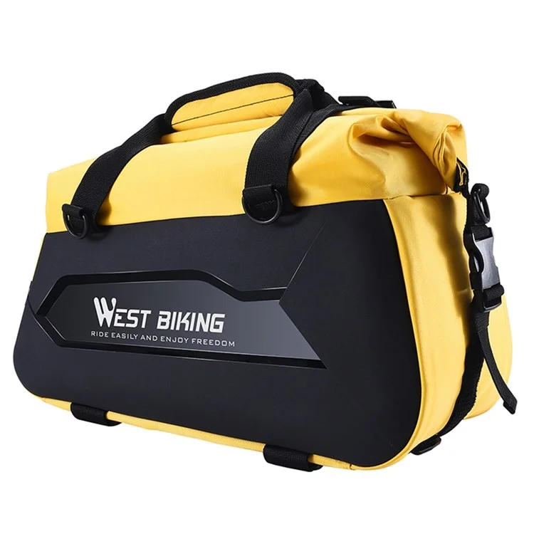 WEST BIKING YP0707308 Bike Rack Bag Waterproof Trunk Bag Large Capacity Reflective Pannier Bag with Shoulder Strap for Bicycle Rear Seat - Black / Yellow
