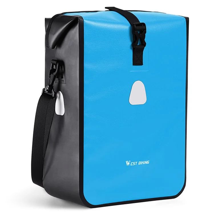 WEST BIKING YP0707312 Sac de porte-bagages arrière pour vélo de 15 L, grand volume, étanche - Bleu