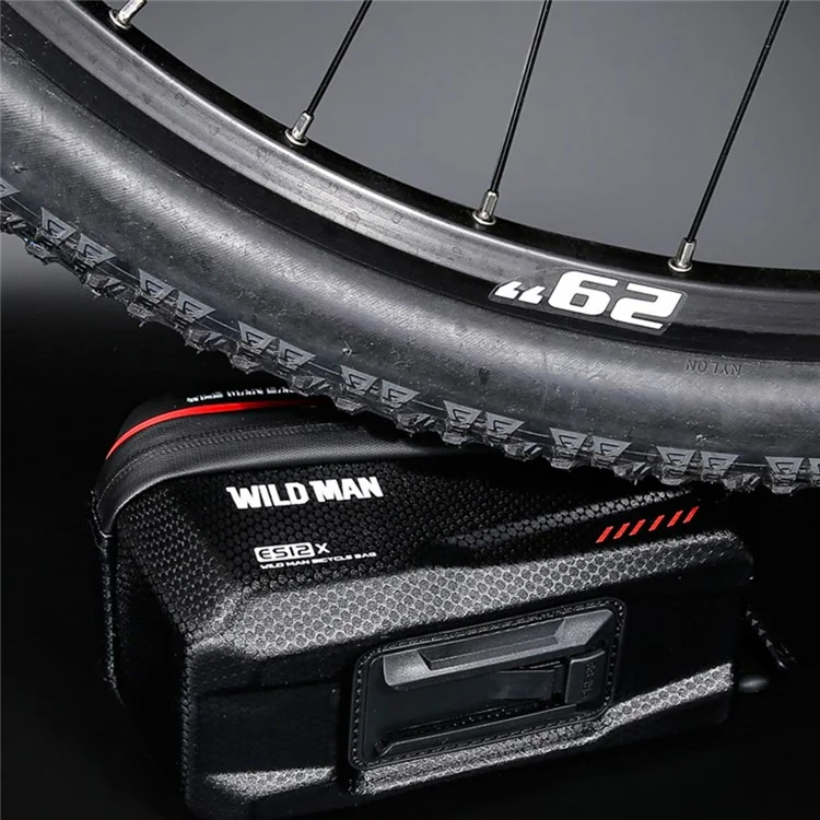 WILD MAN ES12X EVA+PU Bike Front Tube Bag Waterproof 1L Bicycle Clear TPU Film Phone Holder Pouch - Red