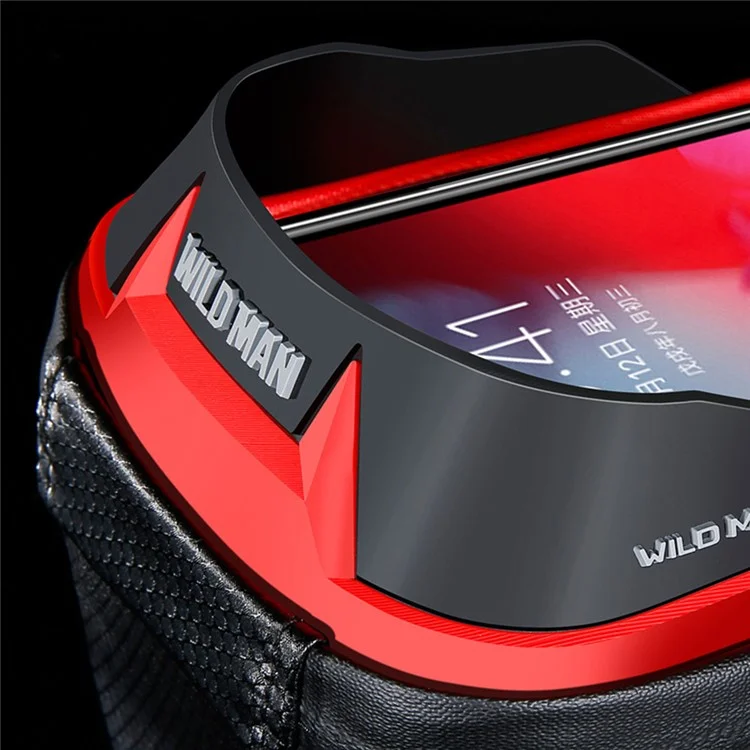 WILD MAN ES12X EVA+PU Bike Front Tube Bag Waterproof 1L Bicycle Clear TPU Film Phone Holder Pouch - Red