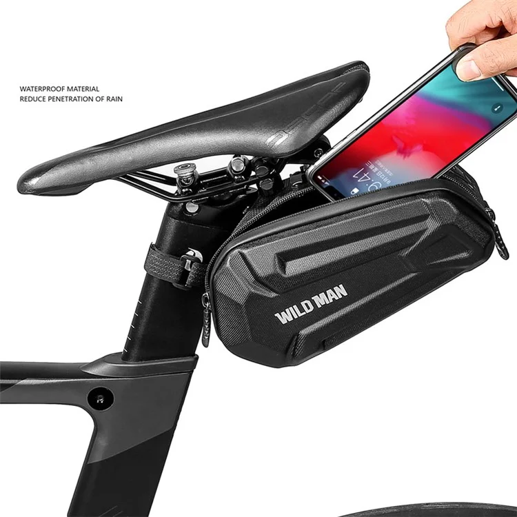 WILD MAN XT7 1.2L Fahrrad-Satteltasche unter Sitz Fahrrad-Tasche EVA PU Cycling Storage Pouch für MTB, Rennrad - Streifenmuster