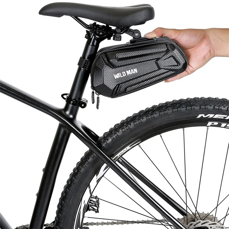 WILD MAN XT7 1.2L Fahrrad-Satteltasche unter Sitz Fahrrad-Tasche EVA PU Cycling Storage Pouch für MTB, Rennrad - Streifenmuster