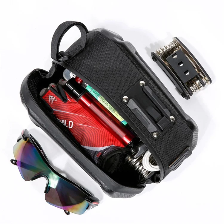 WILD MAN XT7 1.2L Fahrrad-Satteltasche unter Sitz Fahrrad-Tasche EVA PU Cycling Storage Pouch für MTB, Rennrad - Streifenmuster