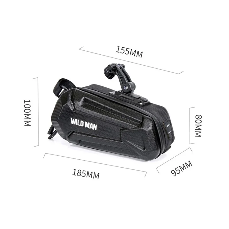 WILD MAN XT7 1.2L Bike Saddle Bag Under Seat Bicycle Bag EVA PU Cycling Storage Pouch for MTB, Road Bike - Sun Texture