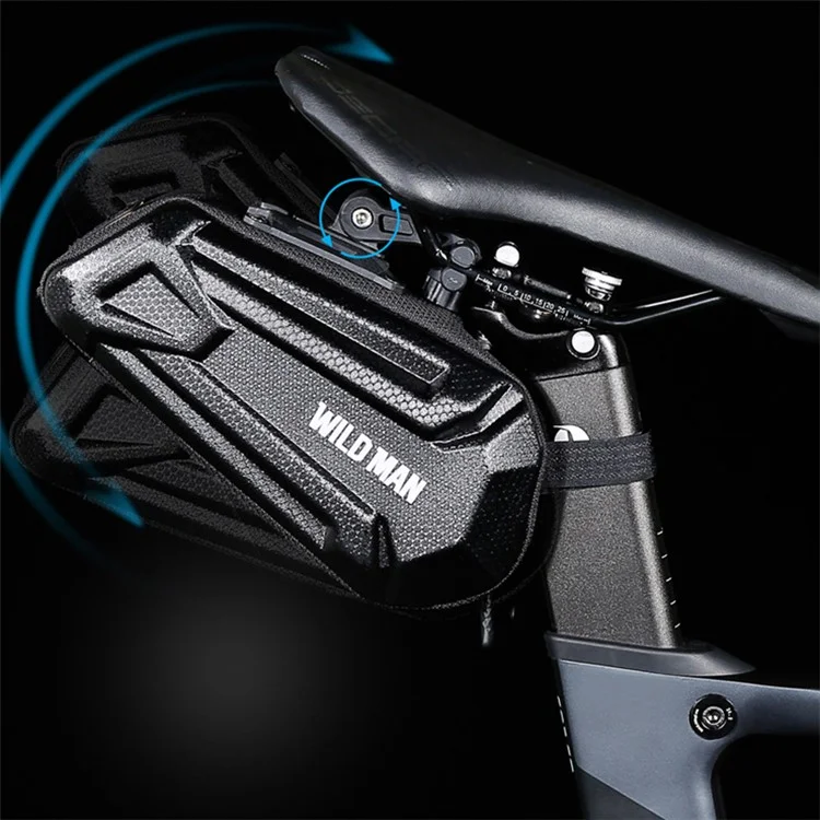 WILD MAN XT7 1.2L Bike Saddle Bag Under Seat Bicycle Bag EVA PU Cycling Storage Pouch for MTB, Road Bike - Sun Texture