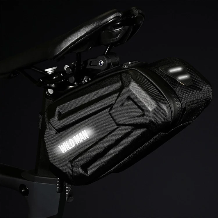 WILD MAN XT7 1.2L Bike Saddle Bag Under Seat Bicycle Bag EVA PU Cycling Storage Pouch for MTB, Road Bike - Sun Texture