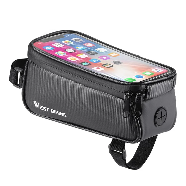 WEST BIKING YP0707315 Borsa per Cellulare per Bicicletta, Borsa Anteriore per Telaio della Bicicletta Impermeabile per Tubo Superiore, Borsa EVA per Manubrio per iPhone, Samsung
