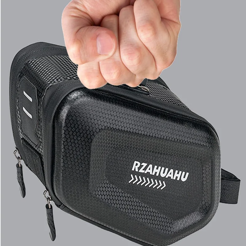 RZAHUAHU 2L Bicycle Saddle Bag Waterproof Hard Shell Bike Under Seat Bag