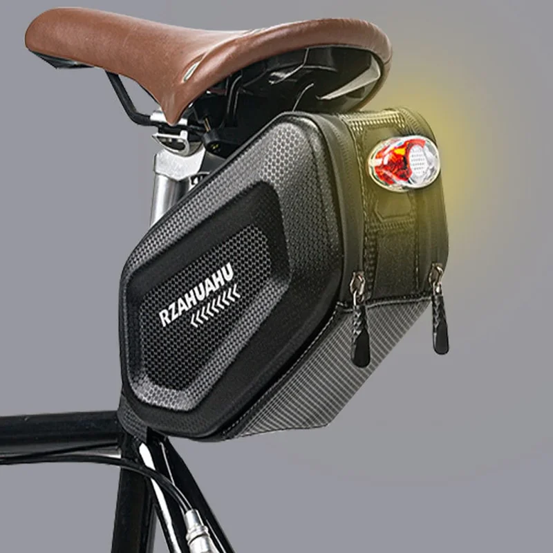 RZAHUAHU 2L Bicycle Saddle Bag Waterproof Hard Shell Bike Under Seat Bag