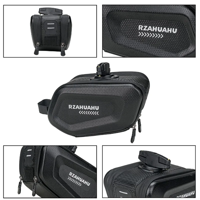 RZAHUAHU 2L Bicycle Saddle Bag Waterproof Hard Shell Bike Under Seat Bag