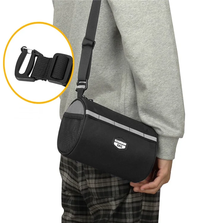 RZAHUAHU 2L Bolsa Frontal Impermeável para Bicicleta MTB Bolsa para Ciclismo Bolsa para Ombro - Preto / Cinza