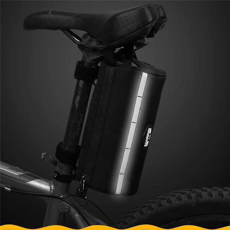 RZAHUAHU 2L Bolsa Frontal Impermeável para Bicicleta MTB Bolsa para Ciclismo Bolsa para Ombro - Preto / Cinza