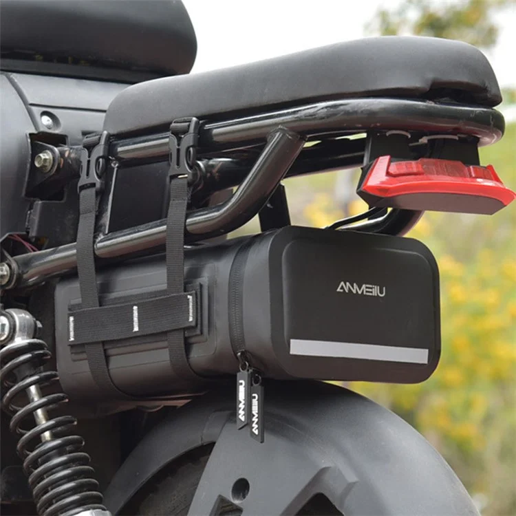 ANMEILU 7036 5L Sac de rangement pour siège arrière de véhicule électrique Sac à bagages étanche pour moto - Noir