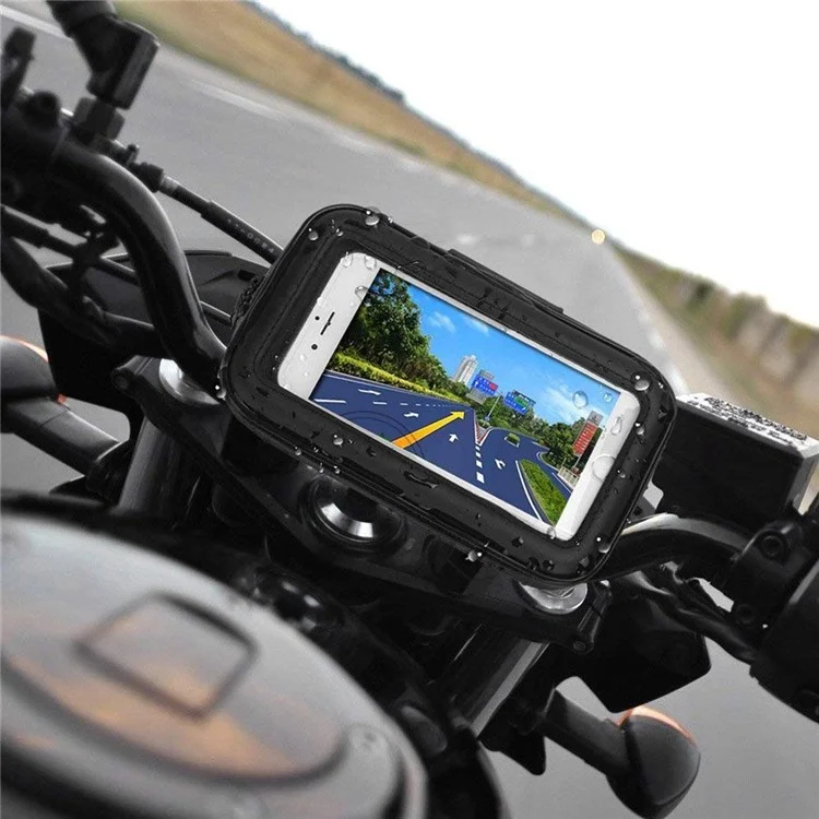 5.5-inch Bike Handlebar Mount Phone Holder Case Waterproof Bicycle Phone Bag, Size L