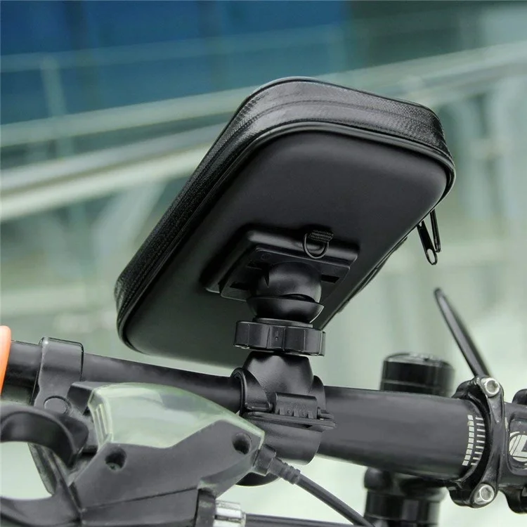 5.5-inch Bike Handlebar Mount Phone Holder Case Waterproof Bicycle Phone Bag, Size L