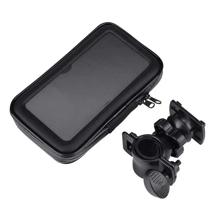 5.5-inch Bike Handlebar Mount Phone Holder Case Waterproof Bicycle Phone Bag, Size L