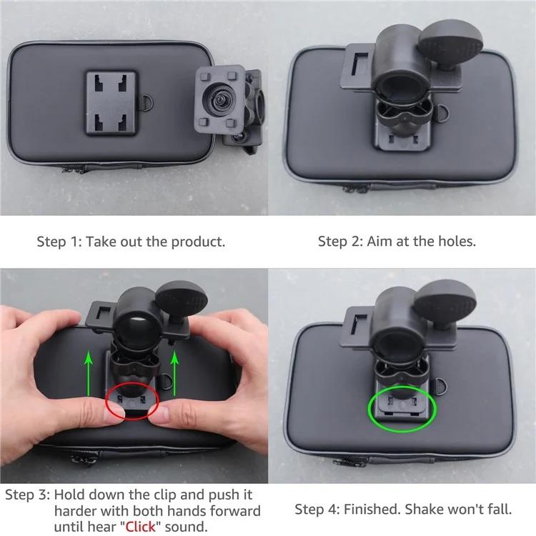 5.5-inch Bike Handlebar Mount Phone Holder Case Waterproof Bicycle Phone Bag, Size L
