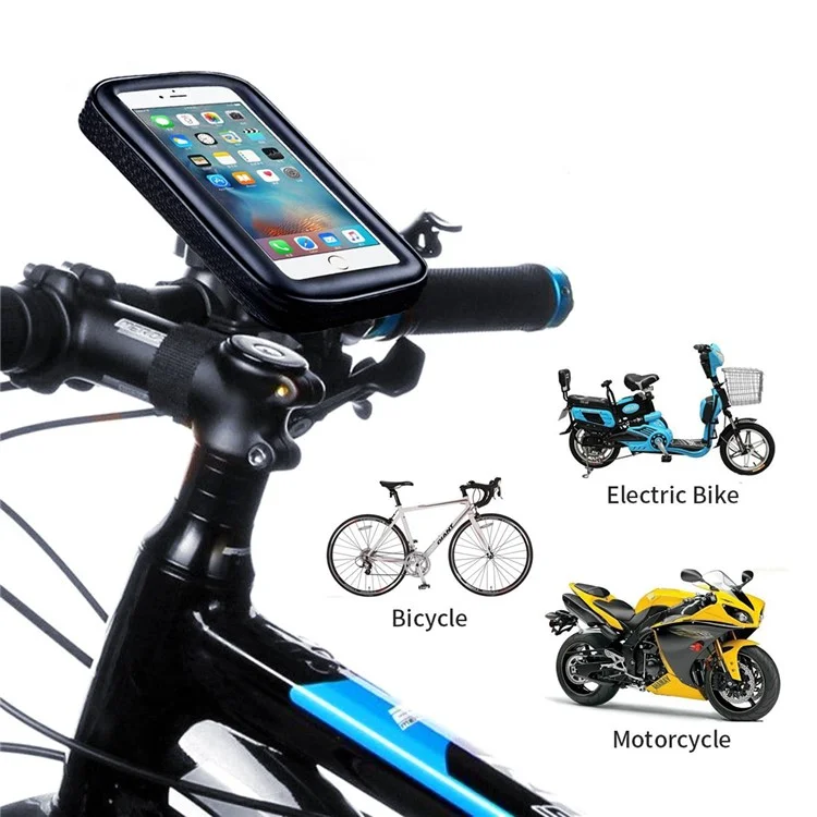 5.5-inch Bike Handlebar Mount Phone Holder Case Waterproof Bicycle Phone Bag, Size L