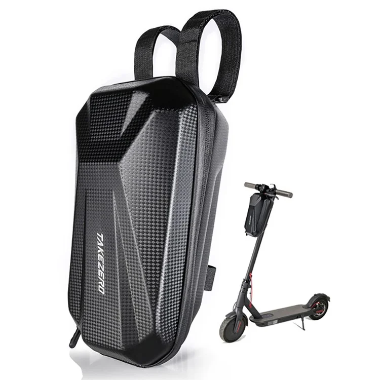 TAKEZERO T08 2L Borsa anteriore per bicicletta elettrica Scooter EVA+PU Hard Shell Borsa per manubrio Borsa di immagazzinaggio