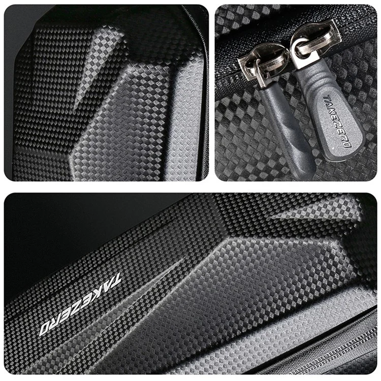 TAKEZERO T08 2L Borsa anteriore per bicicletta elettrica Scooter EVA+PU Hard Shell Borsa per manubrio Borsa di immagazzinaggio