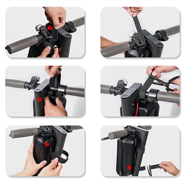 TAKEZERO T08 2L Borsa anteriore per bicicletta elettrica Scooter EVA+PU Hard Shell Borsa per manubrio Borsa di immagazzinaggio