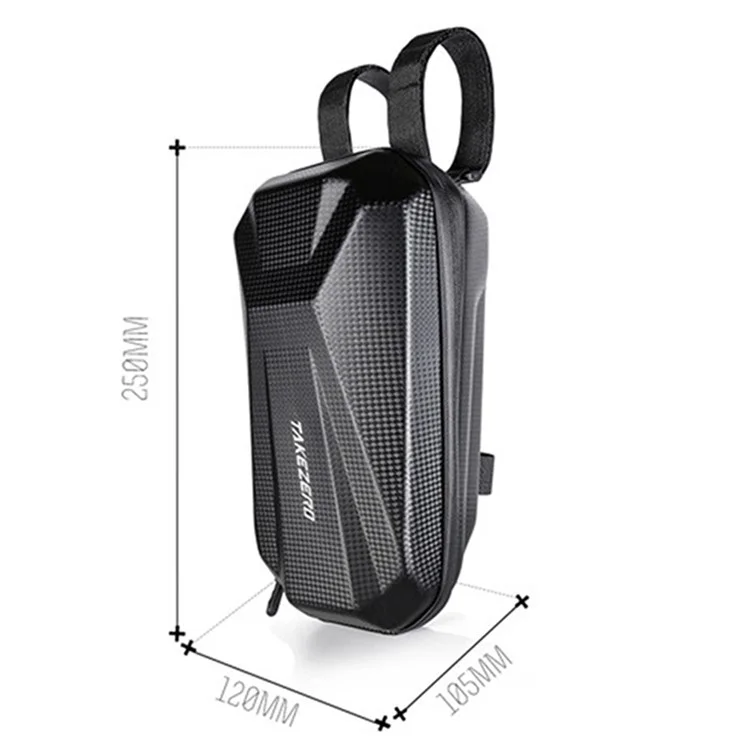 TAKEZERO T08 2L Borsa anteriore per bicicletta elettrica Scooter EVA+PU Hard Shell Borsa per manubrio Borsa di immagazzinaggio