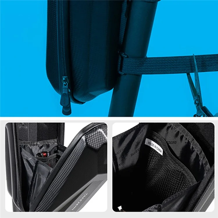 TAKEZERO T08 2L Borsa anteriore per bicicletta elettrica Scooter EVA+PU Hard Shell Borsa per manubrio Borsa di immagazzinaggio