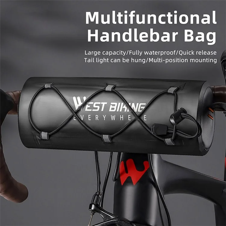 WEST BIKING YP0707326 Multifunctional 2L Large Capacity Bicycle Handlebar Bag Waterproof Bike Storage Pouch