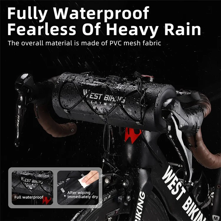 WEST BIKING YP0707326 Multifunctional 2L Large Capacity Bicycle Handlebar Bag Waterproof Bike Storage Pouch